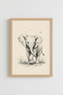 Baby Elephant Sketch Wall Art | Safari Nursery Decor | Minimalist Animal Poster
