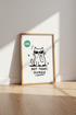 Not Today Human Cat Wall Art Print | Funny Office Decor | Minimalist Sassy Poster