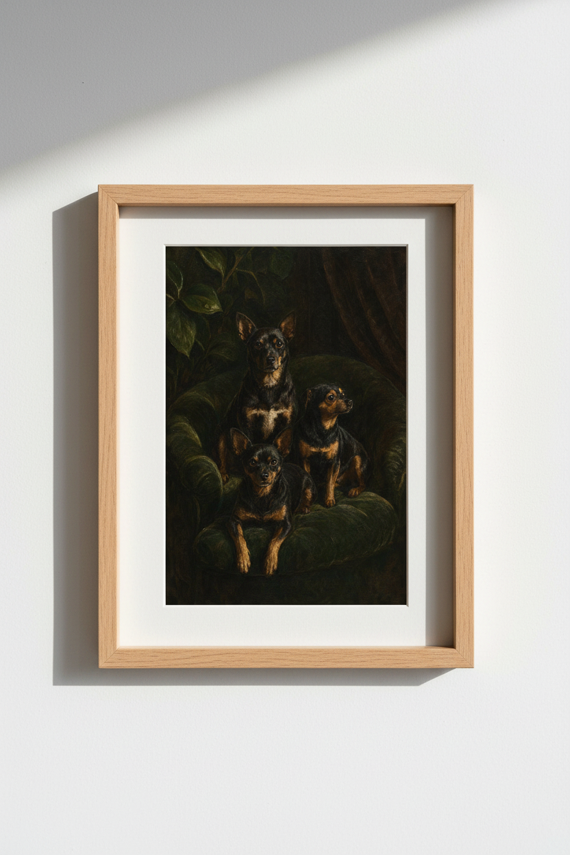 Boho Dog Wall Art Print | Living Room Decor | Rustic Poster