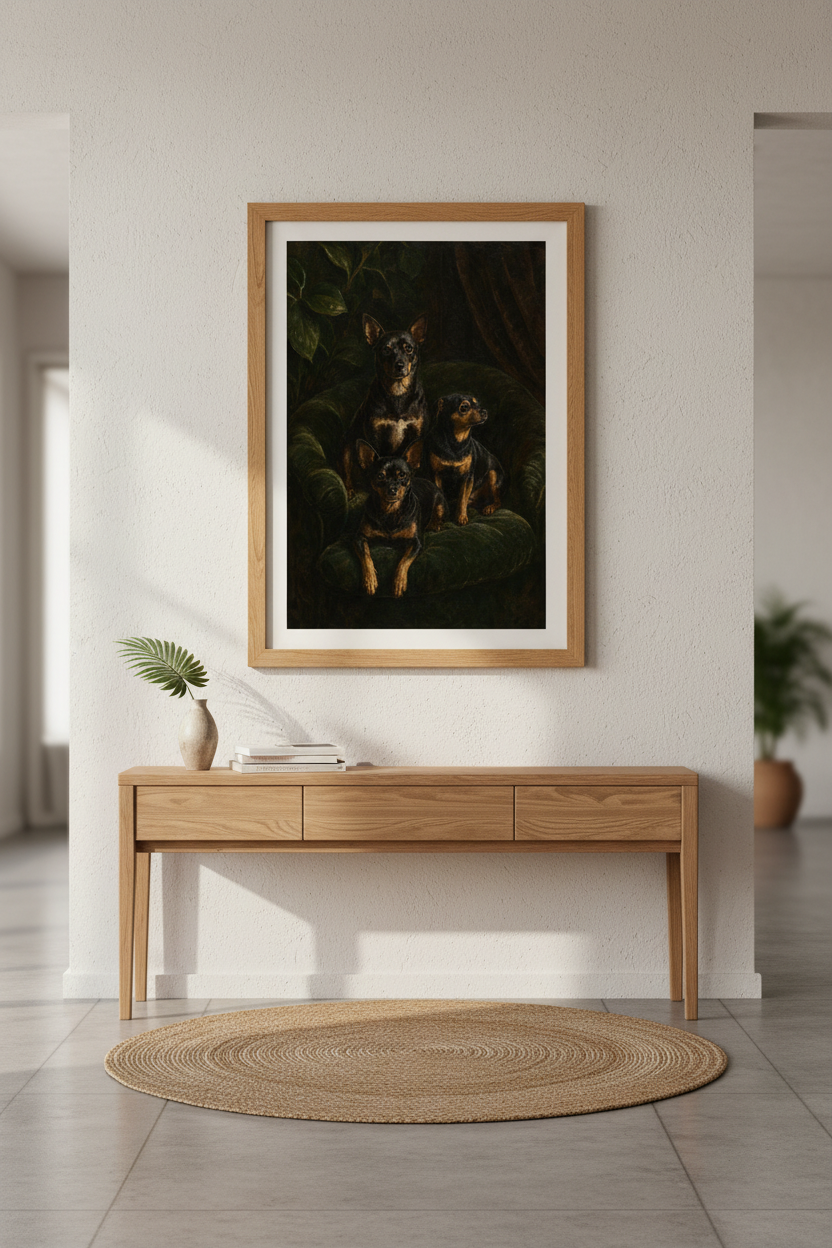 Boho Dog Wall Art Print | Living Room Decor | Rustic Poster