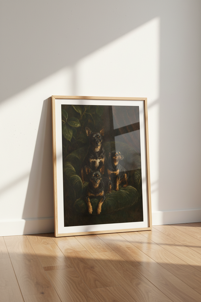 Boho Dog Wall Art Print | Living Room Decor | Rustic Poster