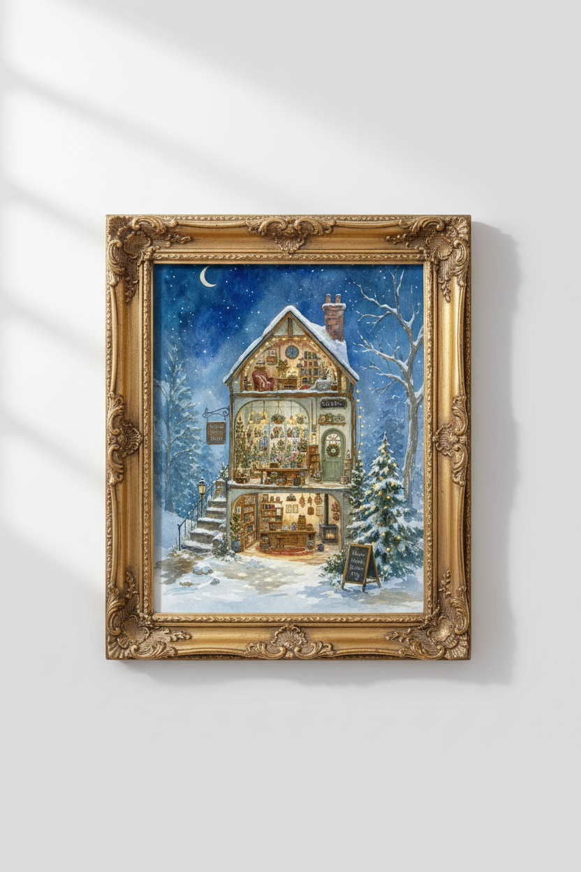 Cozy plant print | Winter cottage palette, living room decor