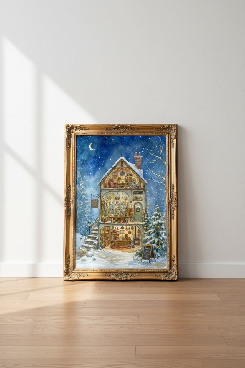 Cozy plant print | Winter cottage palette, living room decor
