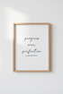 Progress Over Perfection Wall Art | Office Decor | Minimalist Typography Poster