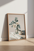Floral Still Life with Coffee Wall Art | Eucalyptus Botanical Print, Kitchen Decor Poster