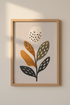 Abstract Botanical Leaf Wall Art | Earthy Boho Decor | Minimalist Poster