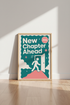 New Chapter Ahead Quote Print | Retro Teal & Pink Motivation, Office Decor