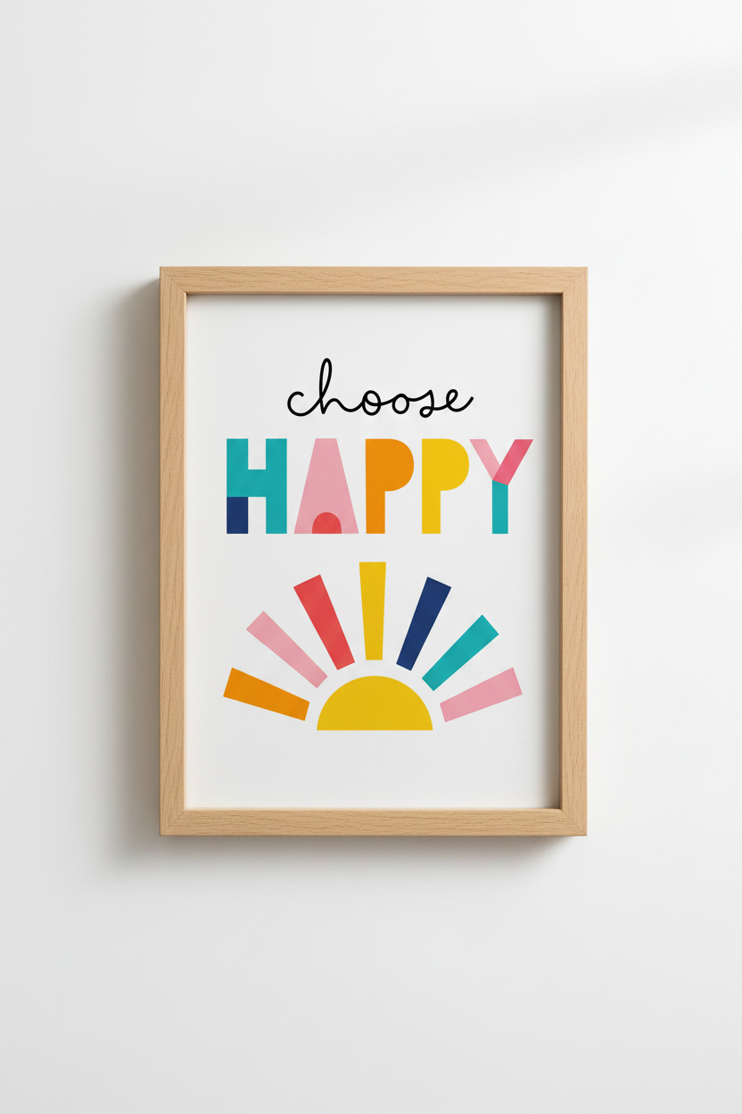 Colorful Typography | Modern Bright Sunrise Palette, Living Room Decor