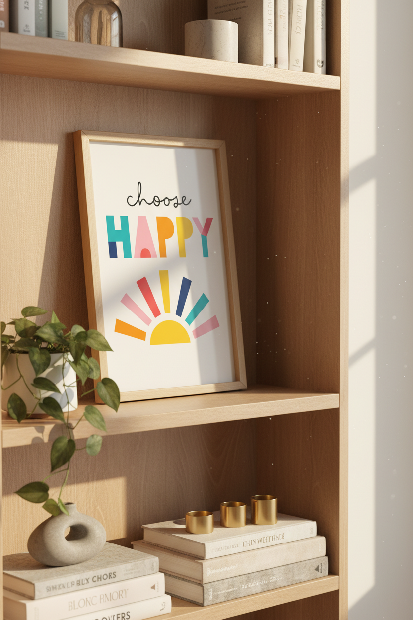 Colorful Typography | Modern Bright Sunrise Palette, Living Room Decor