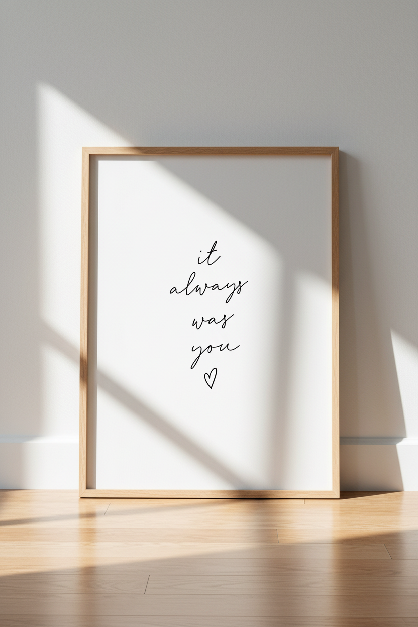 It Always Was You Wall Art Print | Bedroom Decor | Minimalist Typography Poster