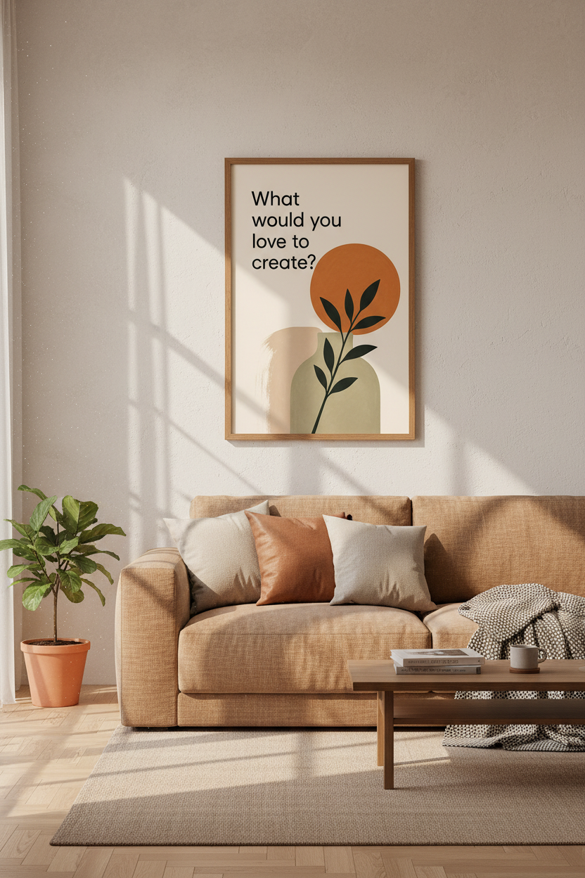 Motivational Quote Botanical Art | Earthy Boho Poster, Home Office Decor