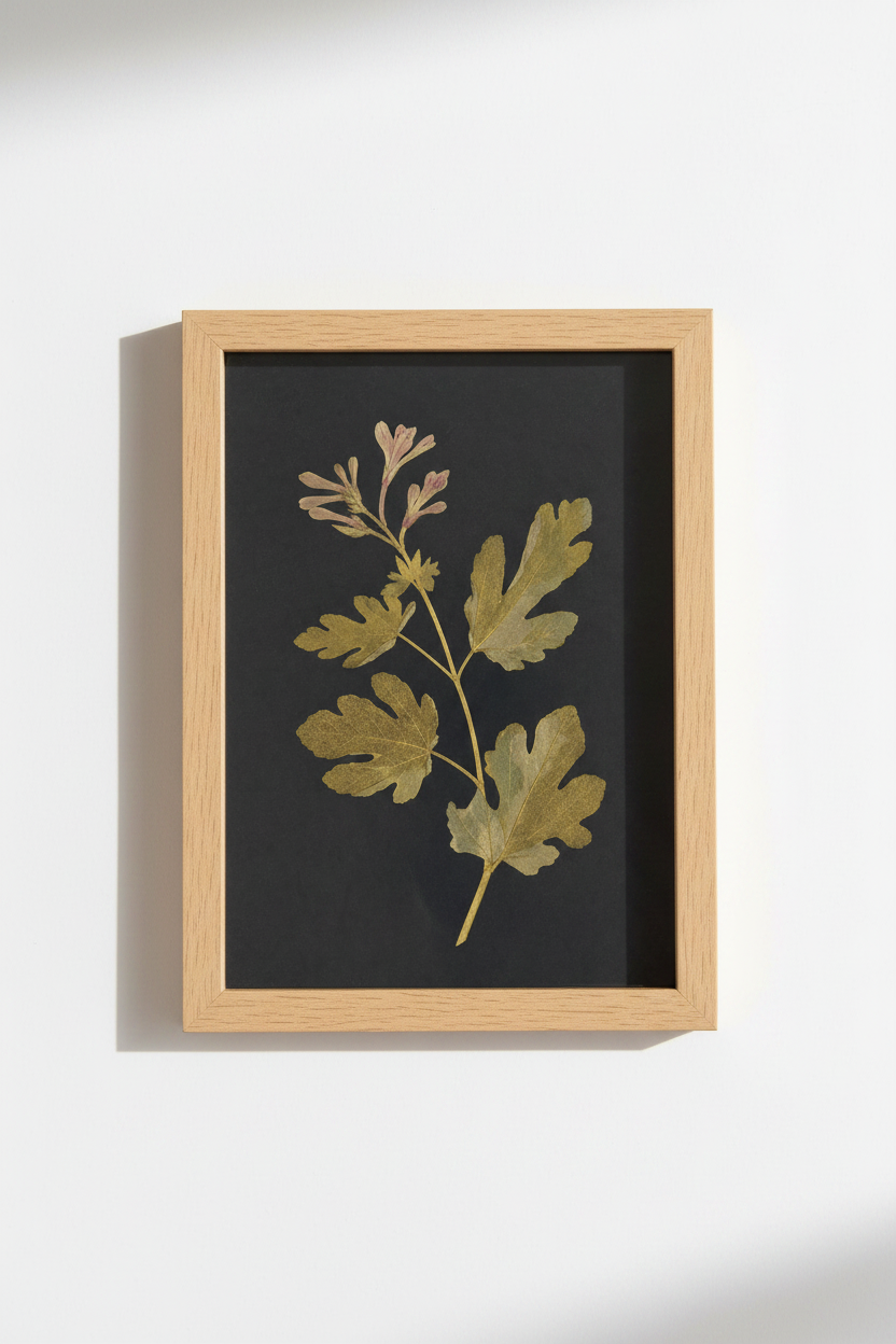 Gold Leaf Poster | Navy Botanical Wall Art Print, Luxe Decor Poster