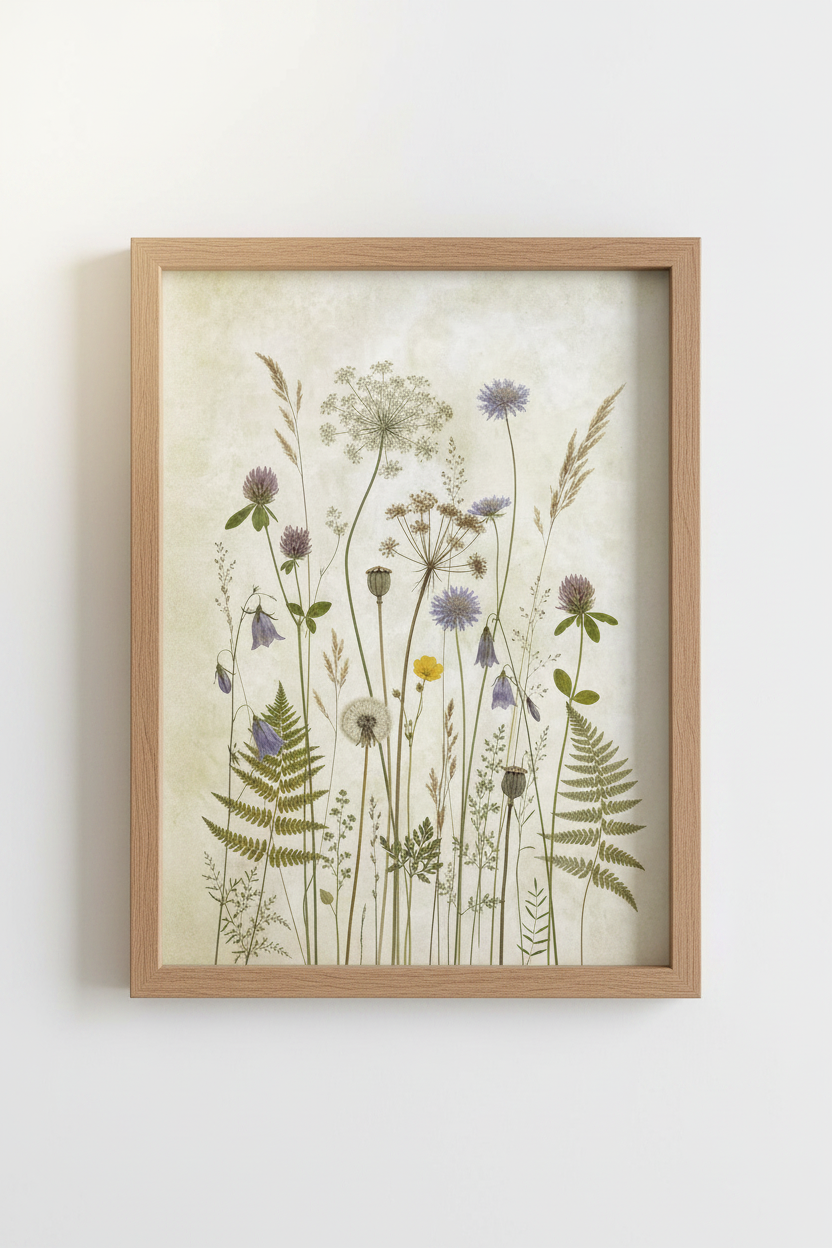 botanical wall art | Vintage floral palette, living room decor | poster