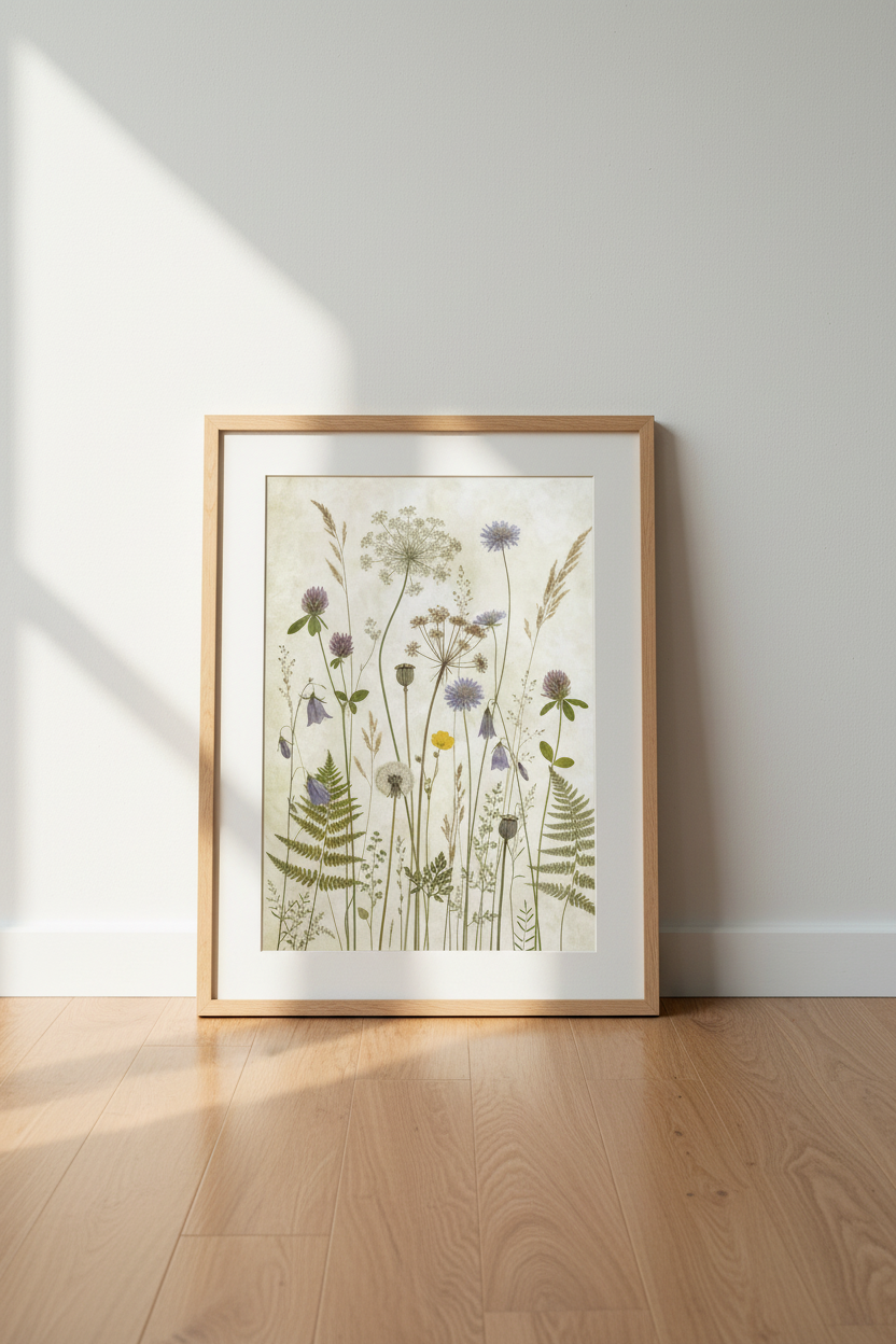 botanical wall art | Vintage floral palette, living room decor | poster