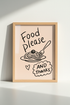 pasta wall art | Whimsical doodle, blush pink kitchen decor