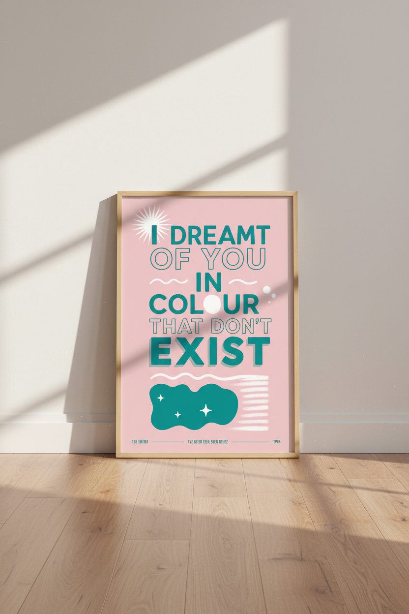 The Smiths Lyric Art Print | Retro Pink &amp; Teal Poster, Bedroom Wall Decor