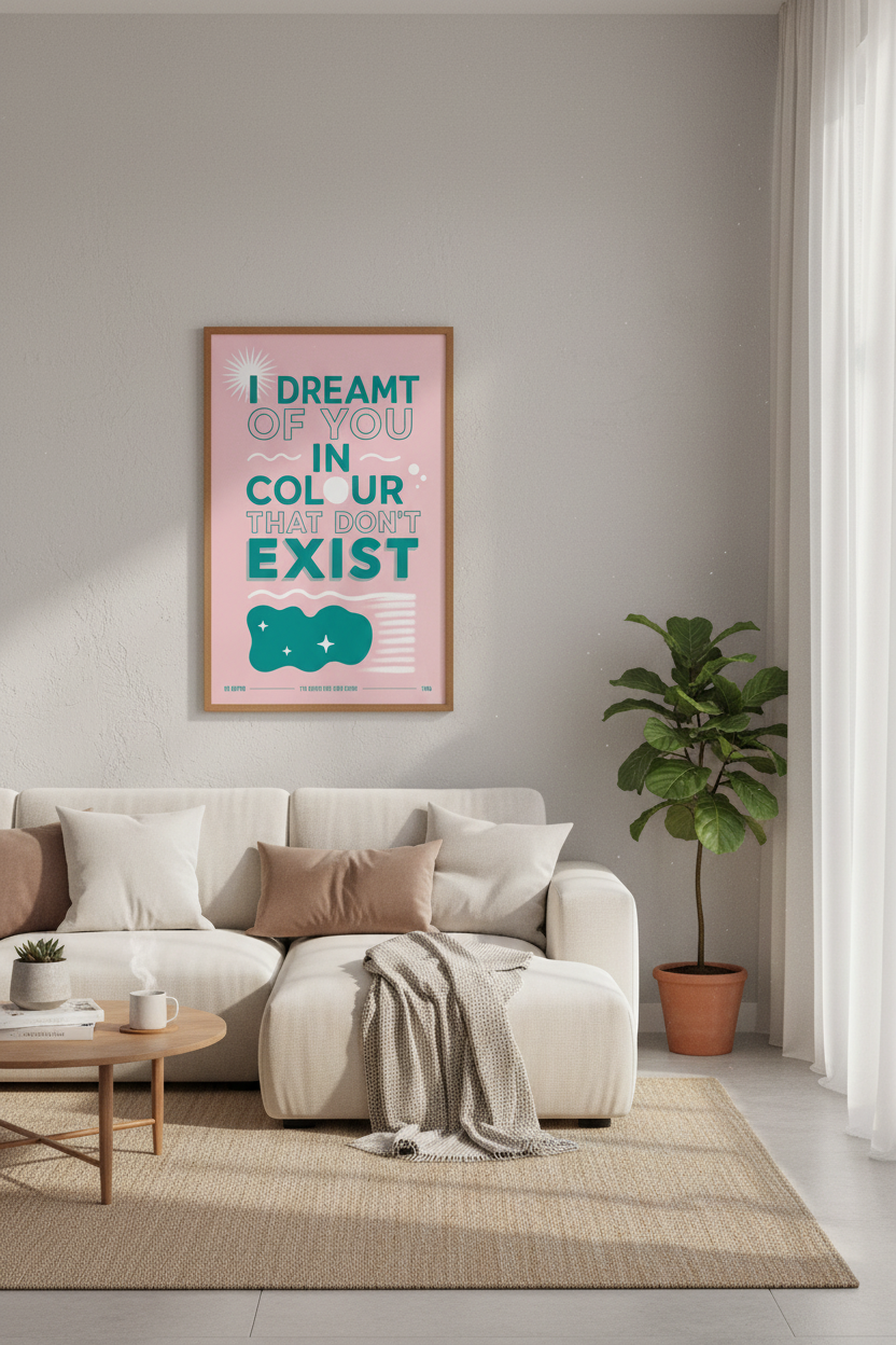 The Smiths Lyric Art Print | Retro Pink &amp; Teal Poster, Bedroom Wall Decor