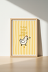 Yellow Chicken Wall Art Print | Cute Nursery Decor | Whimsical Farmhouse Poster