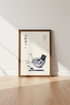 Japanese Ramen Ink Sketch Wall Art | Blue Minimalist Kitchen Decor | Asian Food Poster