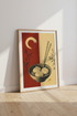 Dumpling Bowl Art Print | Japanese Style Red Cream Poster | Kitchen Dining Decor