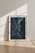 Marseille City Map Wall Art | Navy & White Minimalist Print, Living Room Decor Poster