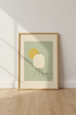 Mid Century Akari Lamp Wall Art | Green Japandi Decor | Minimalist Poster