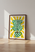 Coffee First Then Conquer The Day Wall Art | Retro Kitchen Poster | Bold Green Typography