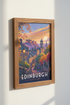 Edinburgh Scotland Travel Poster | Sunset Cityscape Wall Art | Autumn Aesthetic Decor