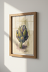 Artichoke Botanical Wall Art | Sage Green & Purple Kitchen Decor | Rustic Oil Style Poster