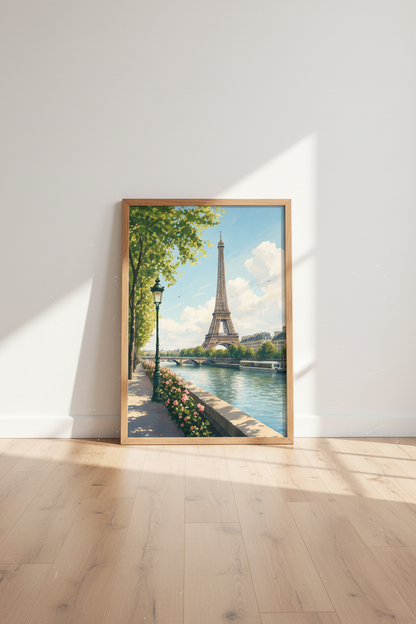 Paris Eiffel Tower Wall Art | French Landscape Poster | Romantic City Decor