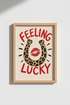 Lucky Leopard Wall Art | Preppy Pink & Red Horseshoe Poster, Chic Western Decor