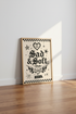 Sad & Soft Club Wall Art | Vintage Tattoo Aesthetic | Black & Cream Edgy Poster