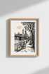 Urban Skyline Wall Art Print | Living Room Decor | Monochrome Poster