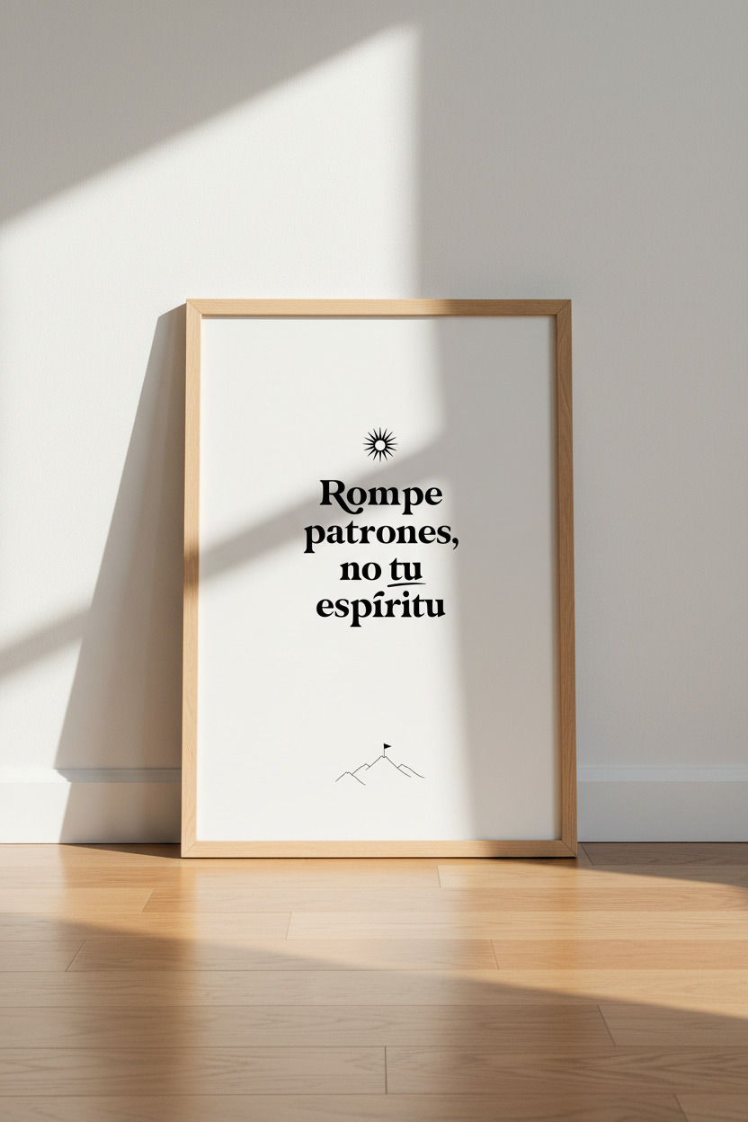 Rompe Patrones Spanish Quote Wall Art | Minimalist Black &amp; White | Inspirational Poster