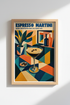 Espresso Martini Art | Mid Century Modern Cocktail Print, Kitchen Bar Decor