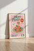 Retro Pasta Wall Art Print | Kitchen Decor | Pink Aesthetic Poster
