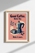 Retro Coffee Poster | Kitchen Wall Art Print, Mid Century Cafe Decor