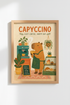 Capybara Coffee Art Print | Cute Kitchen Cafe Decor | Whimsical Animal Poster