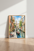 Venice Canal Watercolor Wall Art | Italy Street Scene Print, Mediterranean Home Decor