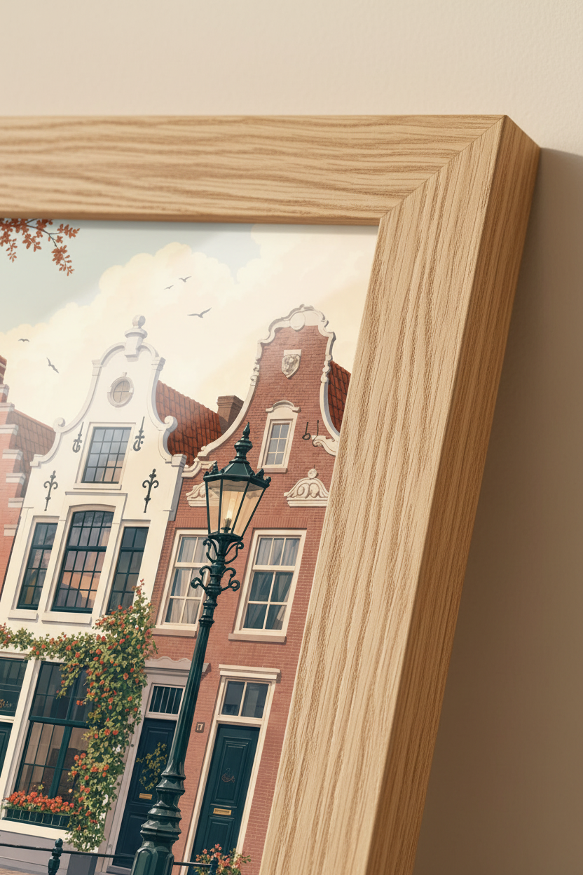 Amsterdam Canal Houses Wall Art | Dutch Architecture Poster | European Travel Decor