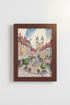 Watercolor Town Print | Vibrant Pastels, Living Room Decor