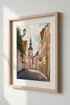 European Old Town Street Wall Art | Pastel City Decor | Architectural Poster