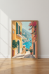 Amalfi Coast Art Print | Mediterranean Positano Poster, Travel Wall Decor