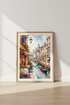 Venice Italy Canal Watercolor | Mediterranean Cafe Wall Art Print, Living Room Decor