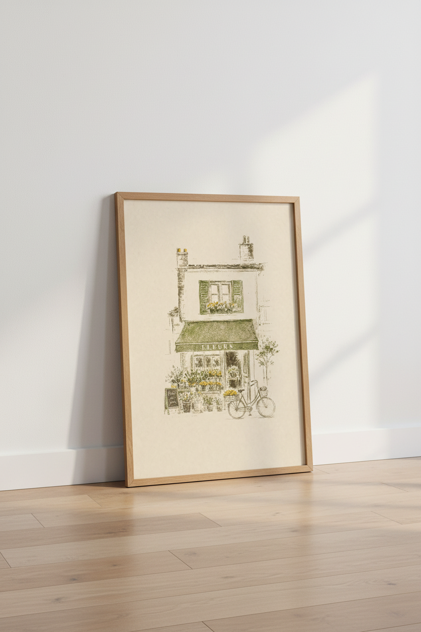 Vintage Florals Wall Art Print | Living Room Decor | Soft Aesthetic Poster