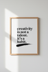 Creativity Habit Quote Art | Minimalist Typographic Poster, Modern Office Decor
