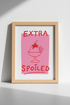 Coquette Room Decor Print | Pink Extra Spoiled Poster, Cherry Ice Cream Art