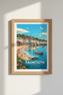 Falmouth Cornwall Travel Poster | Coastal Beach Wall Art, Nautical Home Decor
