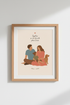 Custom Family Illustration | Minimalist Portrait Art Print, Living Room Decor