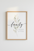 Family Botanical Wall Art Print | Sage Green Leaf Decor | Minimalist Poster